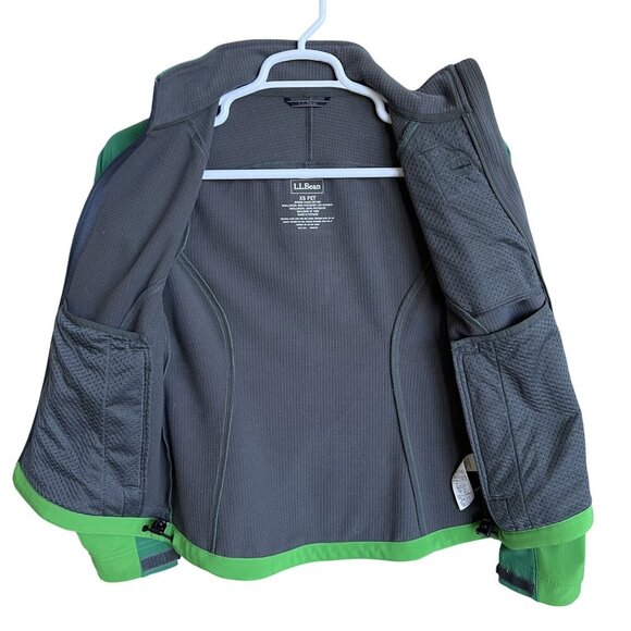L L Bean Womens XS Pet Softshell Jacket Green Colorblock Athletic Jogging Hiking - Picture 12 of 13